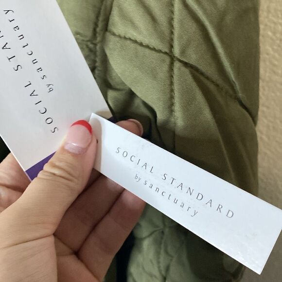 NWT- Social Standard by Sanctuary- quilted twill jacket – army green size- XXL - Picture 4 of 10